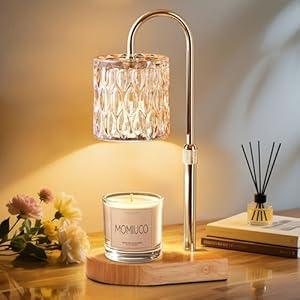 MOMIUCO Candle Warmer Lamp, Electric Candle Lamp Warmer, House Warming Gifts New Home Bedroom Decor, Birthday Gifts for Women Mom, Adjustable Height with 2 Bulbs