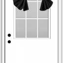 100% Blackout French Door Curtains, Wrinkle Free, Room Darkening, Blocks Light and Heat Through Glass. Drill-Free Easy Installed Door Window Curtains. (Black,1 Panel, 26"x 42")