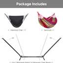 SUNCREAT 2-in-1 Convertible Backyard Fabric Hammock with Stand, Red Stripes