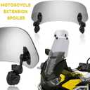 Motorcycle Universal 37cm Windshield Extension Adjustable Clip Wind Deflector for Kawasaki Yamaha Harley Suzuki Buell Triumph Ducati Aprilia Spoiler Windscreen,Smoke