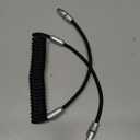 GentsStride Neon Chubby - New Spring Charge Cable Coiled Charging Cable for Carplay USB C Spiral Fast Charger Cable and Sync for Smart Phone, Tablet, Black, Type-C to Type-C, 2.29FT-3.6FT