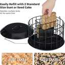 Kingsyard Squirrel Proof Suet Feeder, Cage Bird Feeders for Outdoors Hanging, All Metal, Double Suet Cake Capacity, Tray & Weatherproof, Black