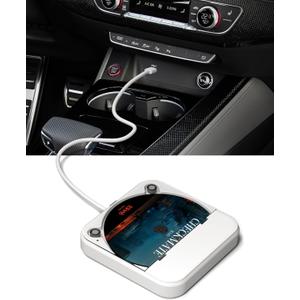 Portable Car CD Player with USB/AUX Port,External CD Player Compatible with Car Radio Stereo, Laptop, TV, Computer,Universal for Vehicle with Adapter, White