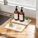 Razborci 2PCS Water Absorbing Stone Drying Tray Mat for Bathroom Sink & Kitchen Counter Organizer, Quick Dry Dish Soap Dispenser Sponge Holder, Vanity Sink Caddy, Drink Bar Coaster, White - 10"*6"