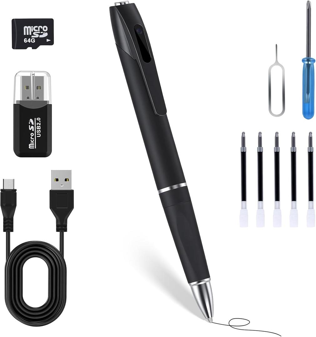 1080P Full HD Hidden Camera Pen, Security Camera for Home & Nanny Use, Long Battery Life, Easy One-Button Operation (2026 Upgrade)