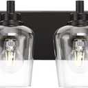 Bathroom Light Fixtures, 4-Light Modern Vanity Light with Clear Glass Wine Glass-Shaped Shade, Vanity Lighting Fixtures Over Mirror, Matte Black, VL155-MB-4