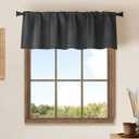 Jola's House 2 Pack Burlap Window Curtain Valances Farmhouse Style Window Treatment Decor Curtains Rod Pocket Valances for Kitchen/Living Room 16" x 56" (Blue)