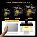 Turtle Basking Platform with Light,11.8*7.8*7.8inch Land Elevated Topper Decor,Red Eared Slider Hanging Habitat Enclosure Cage,Cuckold Tank with Lid,House for Semi Aquatic Baby Terrapin Large