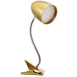 Energetic Clip on Lamp for Bed, Non-Dimmable Reading Light for Bed and Desk, 4000K Cool White, 3.5W 240 LM Flexible Gooseneck lamp, Eye Protection, ETL Listed, Gold