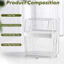 iCASA Trash Bag Dispenser Dishwasher Pod Organizer, 3 in 1 Grocery Garbage Bags Holder Storage Box Clear Laundry Room Pods Dishwasher Tab Cleaner Tablets Container Pantry Kitchen Under Sink Organizers