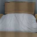 BPC Heavyweight Organic Feather Down Comforter Oversized King, Hotel-Luxury Extra Fluffy Duvet Insert with Cotton Cover and Puffy Feather Down Filling for Winter, Ivory White, 120x98 Inches