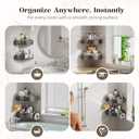 2 x Corner Shower Caddy Suction Cup,Shower Shelves with Hooks,No Drilling Powerful Suction Bathroom Organizers and Storage,Removable Waterproof Rustproof Shower Bathroom Accessories Decor(Grey 2Pack)