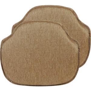 Klear Vu Gripper Omega Non-Slip Windsor Chair Cushions with Skid-Proof Seat Pad for Dining Room, Kitchen, and Office Use, 16x15 Inches, 2 Count (Pack of 1), Gold