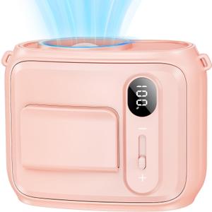 SWEETFULL Portable Waist Fan - Rechargeable Hands-Free Personal Neck Fan with 100 Speeds, 24Hrs Cooling, 10000RPM, Small Wearable Belt Shirt Clip Cooler for Outdoor Camping Travel - Pink