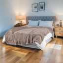 Electric Heated Blanket 72"x84" Full Size Microplush Cover Blanket 4 Heat Settings & 10 Hours Auto Off, Cozy & Warm for All Night, Machine Washable, Linen (01-light Brown)