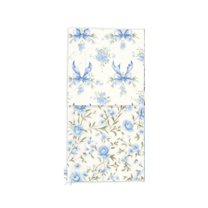 40Pcs Floral Napkins-Blue White Party Supplies Vintage Flower Paper Napkins Tea Party Decorations for Birthday,Baby Shower