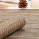 Myir JUN Table Runner, Vinyl Table Runner Indoor 72 Inch Long Arbitrarily Cropped Runner for Table Heatproof for Home Party (Light Brown, 15 x 72 inch)