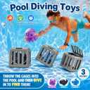 Pool Diving Toys for Kids, Water Swimming Dive Pool Game, Underwater Dive Rescue Toys Set with Storage Fish Box & Floating Animals (3pc/set),Summer DiveRescue Toys for Swim Training, Beach Lake Bath
