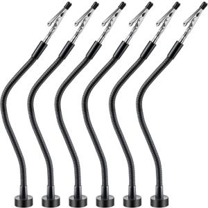 Honoson 6 Pack Magnetic Helping Hands Soldering, Flexible Gooseneck Metal Arms Third Hand Tools for Automobile Electronics Soldering Jewelry, Painting Art Crafts Hobby with Adjustable Alligator Clips