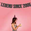 2 x Legend Since 2005 Banner for 20th Birthday Party Decoration,Happy 20th Boys Girls Birthday Party Banner,Handmade - Black