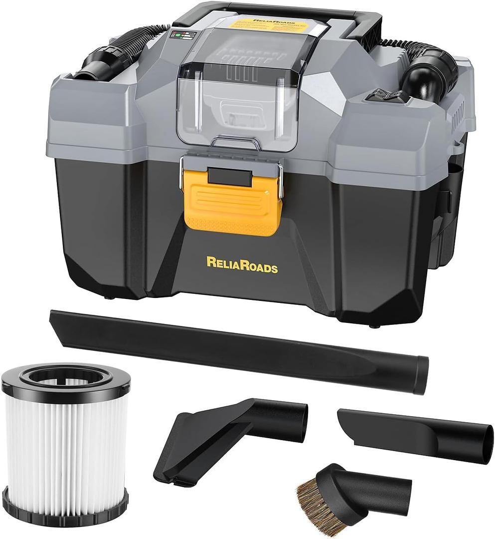 20V Cordless Vacuum Cleaner-Wet/Dry Shop Vac,2.6 Gallon Capacity,Compatible with DeWALT Batteries (Battery Not Included),Ideal for Cleaning Car,Home Spaces,and Workshops RCSV-20