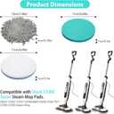 Frescares S7001 Upgraded Steam&Scrub Mop Pads for Shrak,S8201 S8001 S7000 S7201 S7000AMZ S7005 S7020 S7001C All-in-One Hard Floor Steam Mop (6Green-Without snap Fastener)