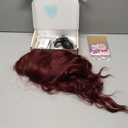 Burgundy Wig for Women, Long Red Wavy Wig with Bangs 26 Inch Wigs Natural Looking Heat Resistant Synthetic Wig for Daily Party Use