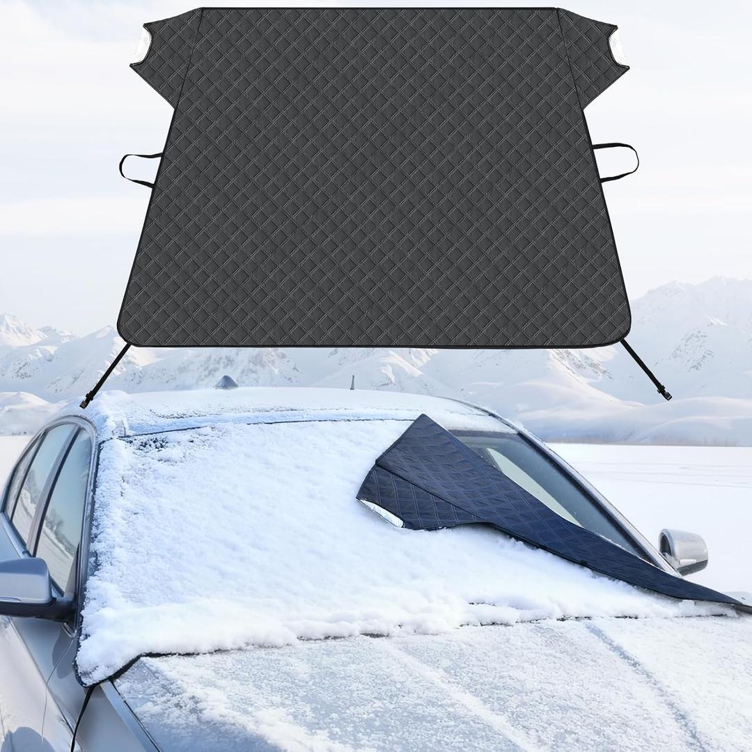 FLORICH Car Windshield Cover for Ice and Snow Standard Winter Frost Hail Protector for Most Car, Truck, SUV, Van and MPV (66x 47Inch)