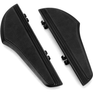 For Harley Davidson Floorboards Touring Street Road Glide Passenger Defiance Floorboards Motorcycle Footboards (All Black, Rider)