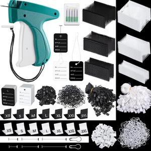 Chumia 3576 Pcs Tagging Gun Clothes Garment Tag Attacher Kit with Needles Standard Plastic Barbs Fasteners Hang Label Strings Gourd Safety Pins Retail Price Size Label for Warehouse(Black, White)