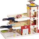 Le Toy Van Wooden 3 Storey Fire & Rescue Garage Toy Car Play Set, Vehicle Role Play Toys, Suitable for 36+ Months, TV453