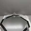 Vercraft Bathroom Mirror Decorative Beveled Edge Frameless Mirror Wall Mirrors Hexagon Silver Polished for Wall Bathroom Vanity Room Bedroom Living Room and Enter Way(Large,Black,30"30")