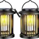 Solar Lanterns Outdoor Waterproof, Upgraded Bright Hanging Solar Lights for Outside,Solar Powered Lanterns Lighting LED for Garden Patio Yard Decorative 2 Pack