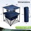 Portable Outdoor Folding Camping Table with 4 Cup Holders & Cooler Compartment, Waterproof Picnic Table for Picnic, BBQ, Beach, Hiking (Navy Blue), 1 PCS