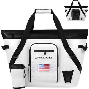 Insulated Fish Cooler Kill Bag with Flat Bottom-25x17.5 40x16 60x20Inches Waterproof Fishing tackle Kill Cooler Bag (White-26x18x9)