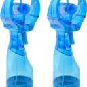 O2COOL Deluxe Handheld Battery Powered Water Misting Fan (Light Blue), 2PC