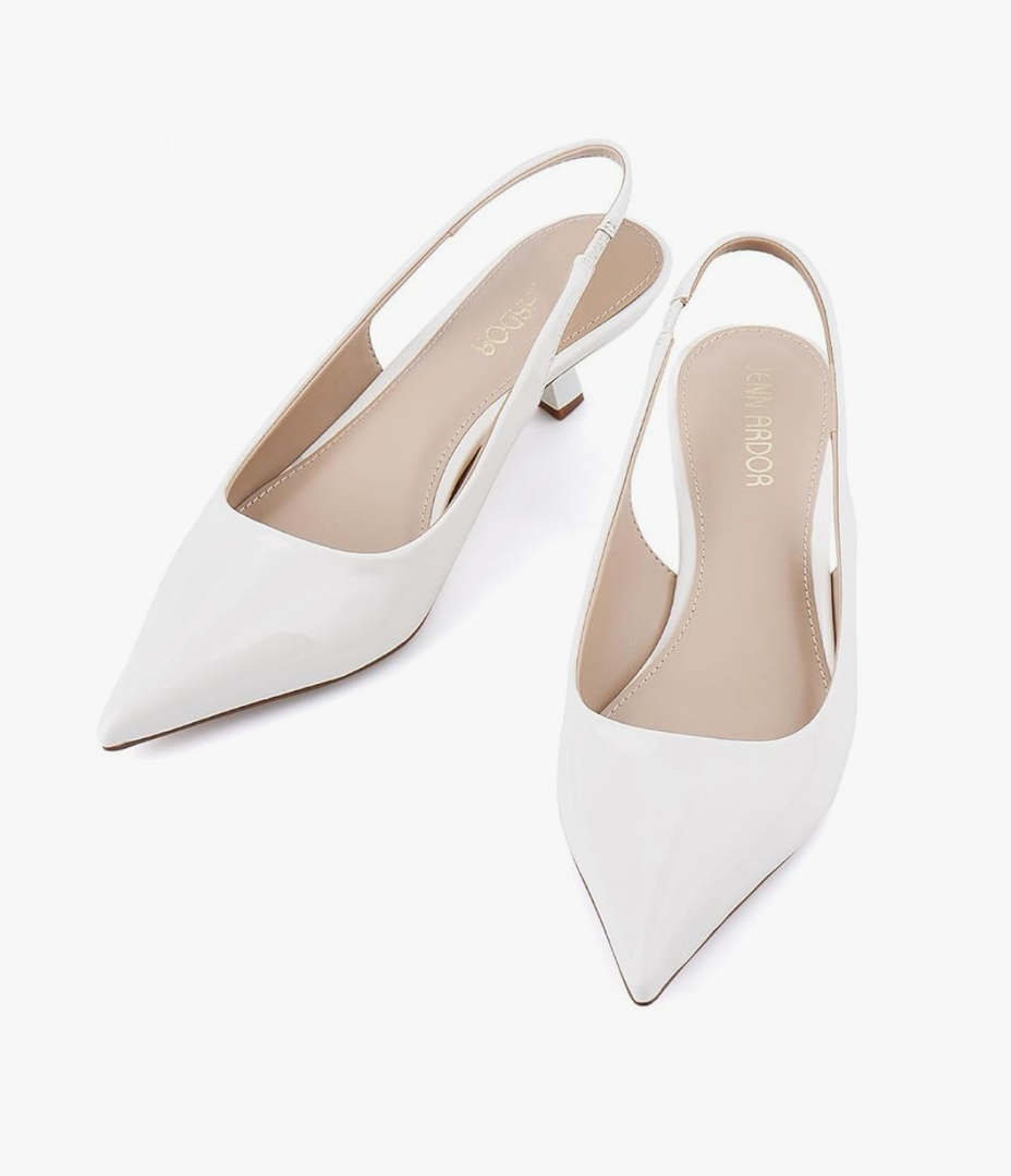 JENN ARDOR Slingback Heels for Women Low Heels Dress Shoes Kitten Pumps Dressy Heeled Sandals Wide Width Fashion Casual Shoes, 9.5