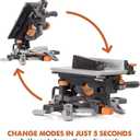 Evolution R8MTS 8-1/4" Convertible Miter/Table Saw - Multi-Function Saw - 0-45 Bevel & +/- 45 Miter - Multi-Material Cutting: Wood, Plastic, Metal - Compact, Powerful 12A Motor - TCT Blade Incl