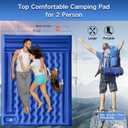 FNARMW Double Sleeping Pad Camping, Self Inflating 6'' Extra-Thick 2 Person Pillow Built-in Foot Pump Waterproof Inflatable Sleeping Mat Backpacking, Tent, Hiking, Portable Camping Pad (Navy Grey)
