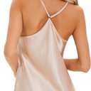 Fivali Women Silk Satin Pajamas Set: 2 Pcs Silk Pjs Cami Ruffle Shorts Set Sleepwear, S-XXL (L)