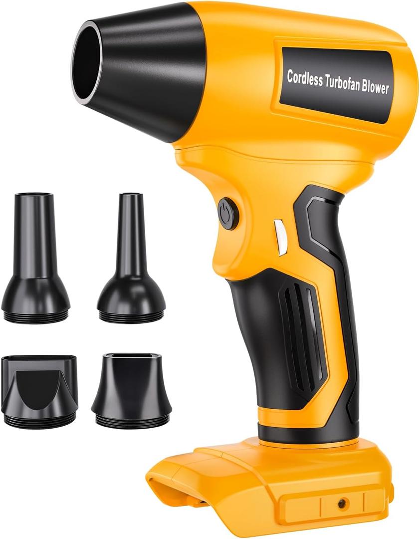 Taingwei Cordless Leaf Blower for Dewalt 20V Battery - High-Speed, Brushless Motor, 130,000 RPM, Lightweight Handheld Design for Leaves, Dust, Snow, Lawn Care, Patio Cleaning(Battery Not Included)