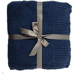 JOOJA Knit Throw Blanket Super Soft Warm Blanket for Couch Lightweight Fluffy Blanket for Bed Sofa 50x60 Inches Navy Blue