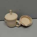 BUSOHA Stainless Steel Toddler Sippy Cup  8oz Spill-Proof Straw Cup for 6+ Month Babies & Toddlers, 3-in-1 Reusable Travel Cup with Brush  Dishwasher Safe, Kids Drinking Cup,Beige