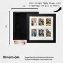 Polaroid Picture Frame Collage for 2x3 Instax Mini Film - 6 Openings, Black Photo Wall Display (black, 10×10)
