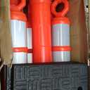 RoadHero 42 Inch Delineator Post with Base, Portable Orange Traffic Delineator Posts Cones with Reflective Collars for Parking Lots, Road Safety, Construction Events (6 Pack)