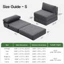 4-in-1 Folding Sofa Bed Foldable Boneless Pocket Coils & Foam Fill Medium Support, Portable No Assembly for Living Room/Bedroom, Single
