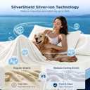 Bedsure Cooling Sheets for Hot Sleepers, Silver Infused Bed Sheets, Q-Max>0.46, Luxury Soft & Silky Smooth King Size Sheets Set, Deep Pocket Up to 16 Inches, 4 Pieces, White
