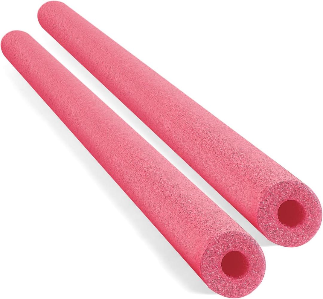 Hanaive 2 Pack Pool Noodles 52 Inch Foam Pool Swim Noodles Hollow Foam Noodle for Christmas Decoration Swimming Floats DIY Floating Craft Projects(Pink), 52 inches x 2.5 inches x 1 inch