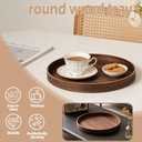 Round Wooden Trays for Decor 16-Inch Round Tray Walnut Wood Table Decor Suitable for Home Kitchen Decoration and Serving Tableware
