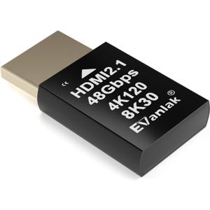 4K 120Hz HDMI 2.1 Dummy Plug edid Headless  High-Resolution Virtual Display Emulator for PC, VR Headsets Cryptocurrency Mining | Supports 8K @30Hz, Headless Ghost Display Adapter-1P